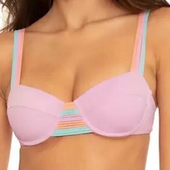 Isabella Rose Lavender Lucca Bikini Top Sz M NWT - Picture 1 of 12
